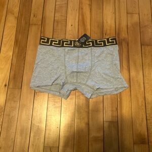 Versace Gray Briefs with Gold and Black Waistband
